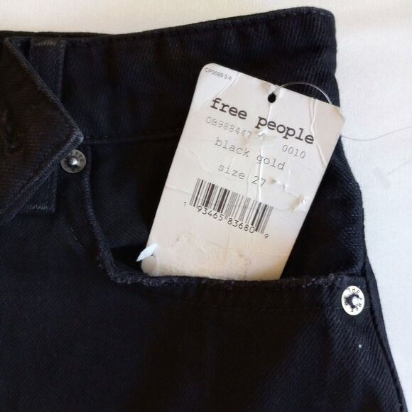 We The Free My Own Lane Jeans 27 NWT $128 Black High Rise Destroyed OB988447 - Picture 11 of 11